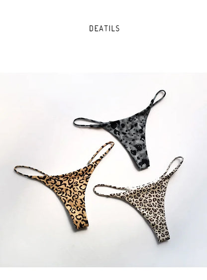 Cotton Leopard G String Women Panties Briefs Thong Low Waist T-back Bikini Underwear Seamless Lingerie - The Clothing Company Sydney