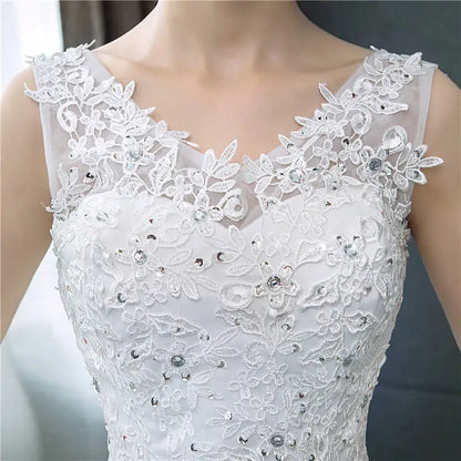 V-neck Wedding Dresses Off White Sequined Wedding Gown - The Clothing Company Sydney