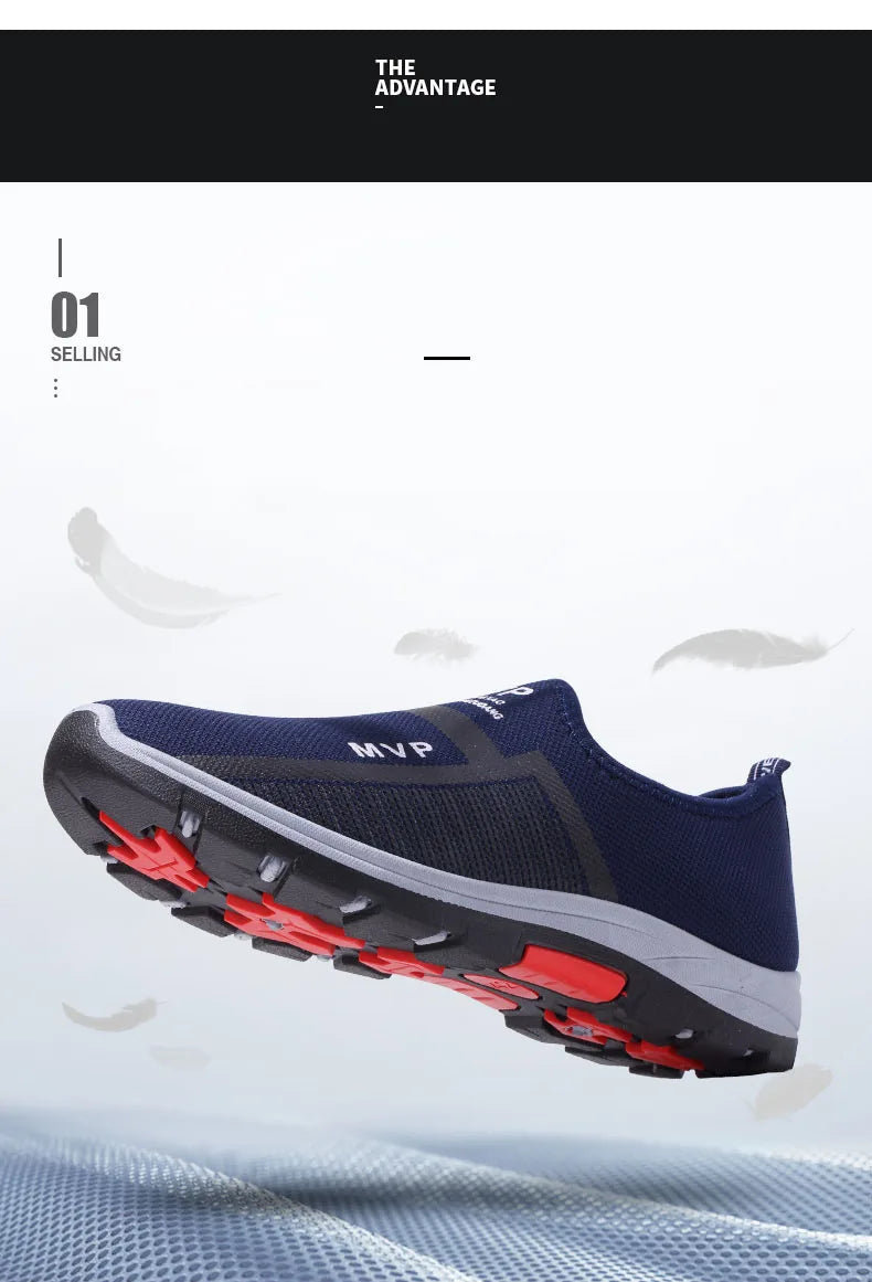 Summer Mesh Casual Shoes Breathable Slip on Mens Loafers Lightweight Sneakers Non-slip Walking Shoes The Clothing Company Sydney