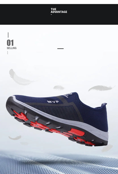 Summer Mesh Casual Shoes Breathable Slip on Mens Loafers Lightweight Sneakers Non-slip Walking Shoes The Clothing Company Sydney