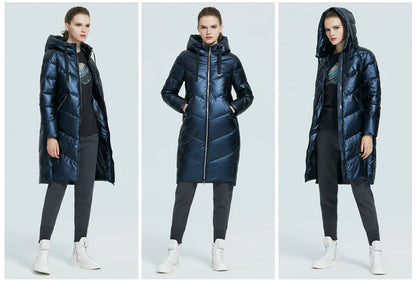 Women's Hooded Winter jacket fashion casual slim long warm cotton coat ladies parkas - The Clothing Company Sydney
