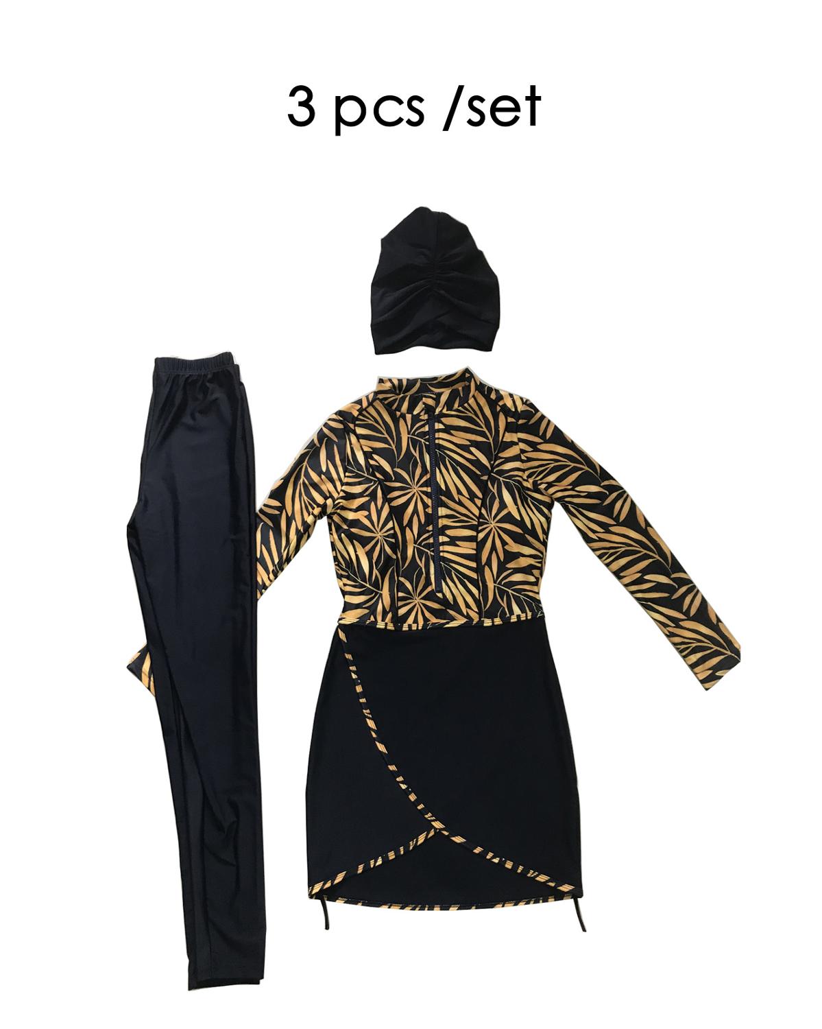 Conservative Swimwear Women Modest Patchwork Long Sleeves Sport Swimsuit 3 Piece Bathing Suit The Clothing Company Sydney