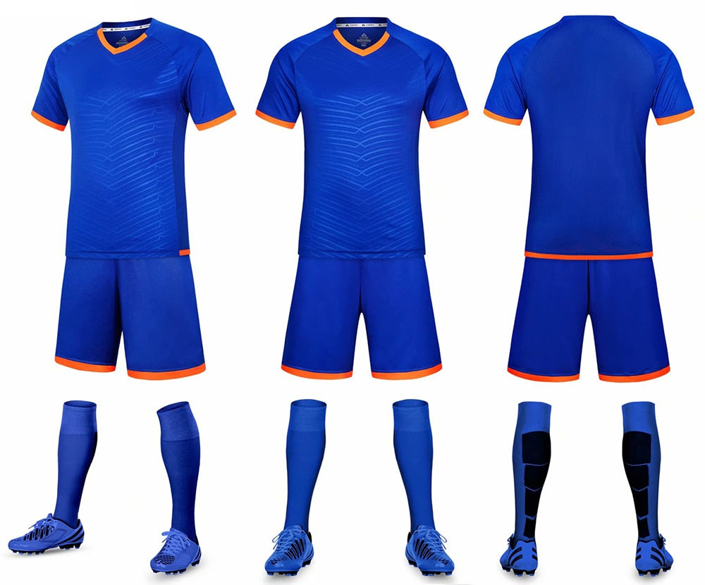 Children Adult Football Jerseys Boys and girls Soccer Clothes Sets youth soccer sets training jersey suit with socks and Shin guards The Clothing Company Sydney