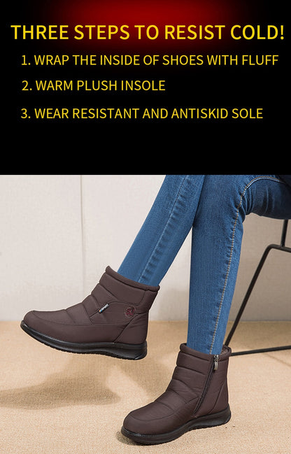 Thick Plush Winter Boots for Women Non-slip Waterproof Snow Boots Flat Heels Warm Cotton Padded Shoes The Clothing Company Sydney