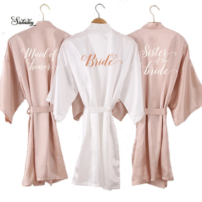 Champagne bathrobe bride bridal party sister team shower sleepwear bridesmaid wedding short robes - The Clothing Company Sydney