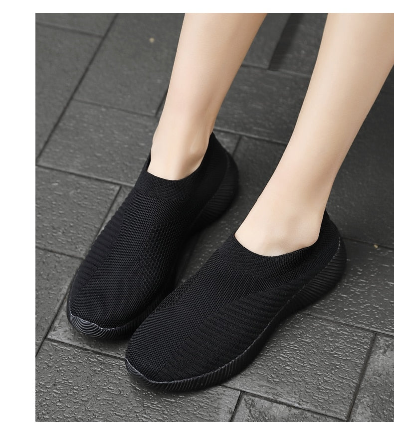 Women's Vulcanized Shoes High Quality Women Sneakers Slip On Flats Shoes Women Loafers Walking Flats The Clothing Company Sydney