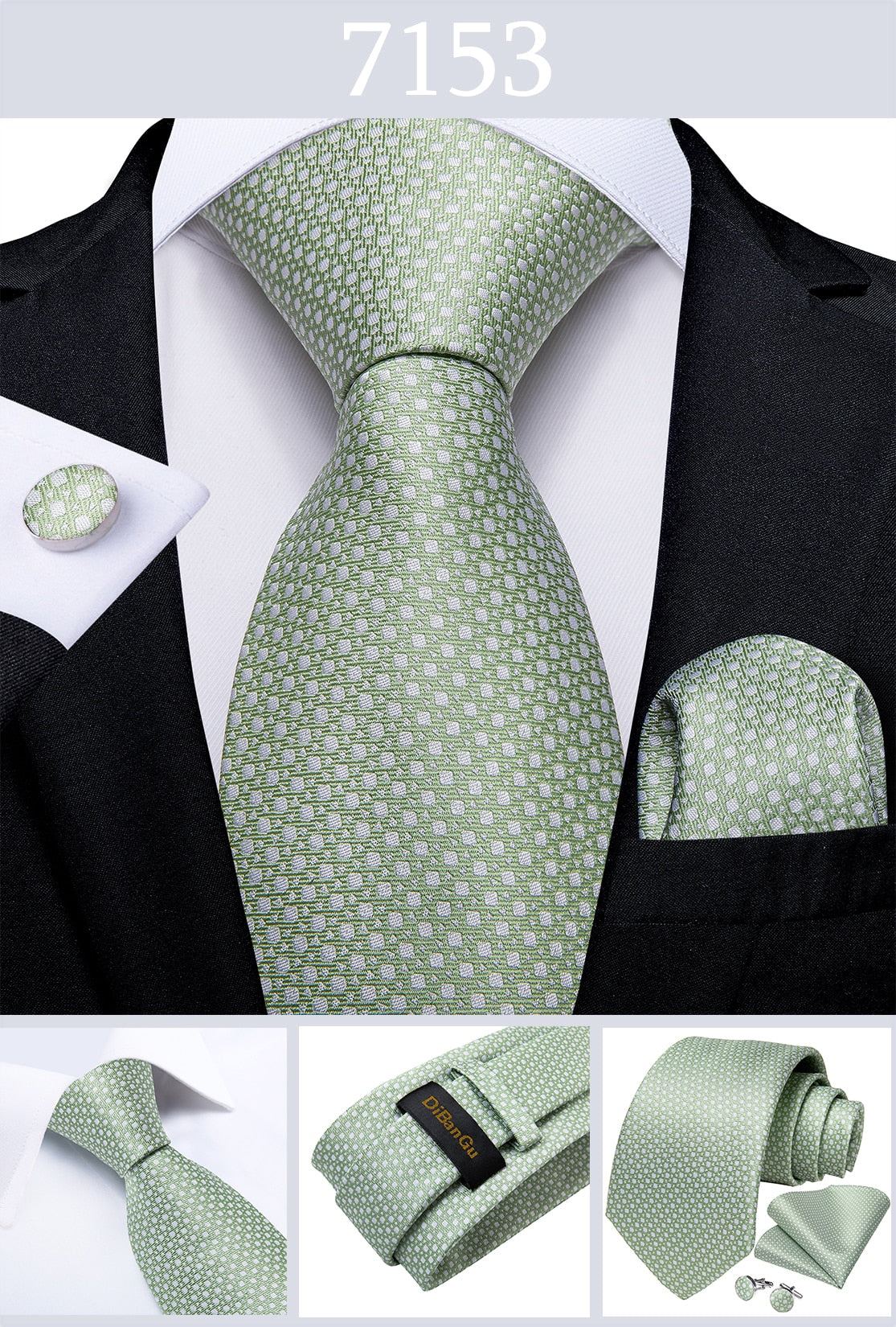 Men's Tie Teal Green Paisley Novelty Design Silk Wedding Tie for Men Handky cufflink Tie Set Party Business Fashion Set The Clothing Company Sydney