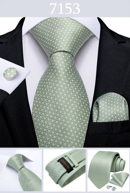 Men's Tie Teal Green Paisley Novelty Design Silk Wedding Tie for Men Handky cufflink Tie Set Party Business Fashion Set The Clothing Company Sydney
