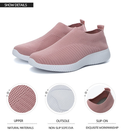 Women's Vulcanized Shoes High Quality Women Sneakers Slip On Flats Shoes Women Loafers Walking Flats The Clothing Company Sydney