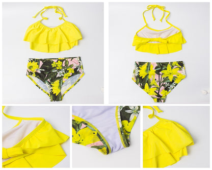2 Piece Kids Swimwear Swimsuit Print Girls Kid Bikini Set 5-14 Years Children Bandage Swimming Suit Beachwear The Clothing Company Sydney