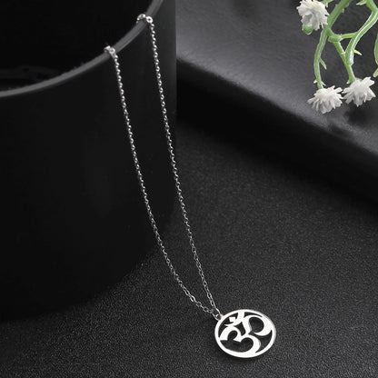 Hindu Yoga Om Aum Necklace For Men Women Amulet Stainless Steel Jewellery Shiva Accessories - The Clothing Company Sydney