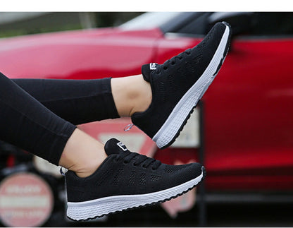 Women Casual Shoes Fashion Breathable Walking Mesh Flat Shoes Sneakers Women 2021 Gym Vulcanized Shoes White Female Footwear The Clothing Company Sydney