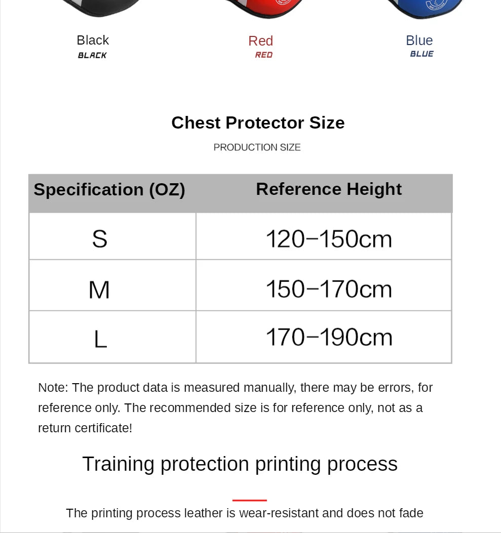 Boxing Chest Guard MMA Martial Arts Rib Shield Armour Adults Kids Body Protector Kickboxing Training Uniform Muay Thai Fight Gear - The Clothing Company Sydney