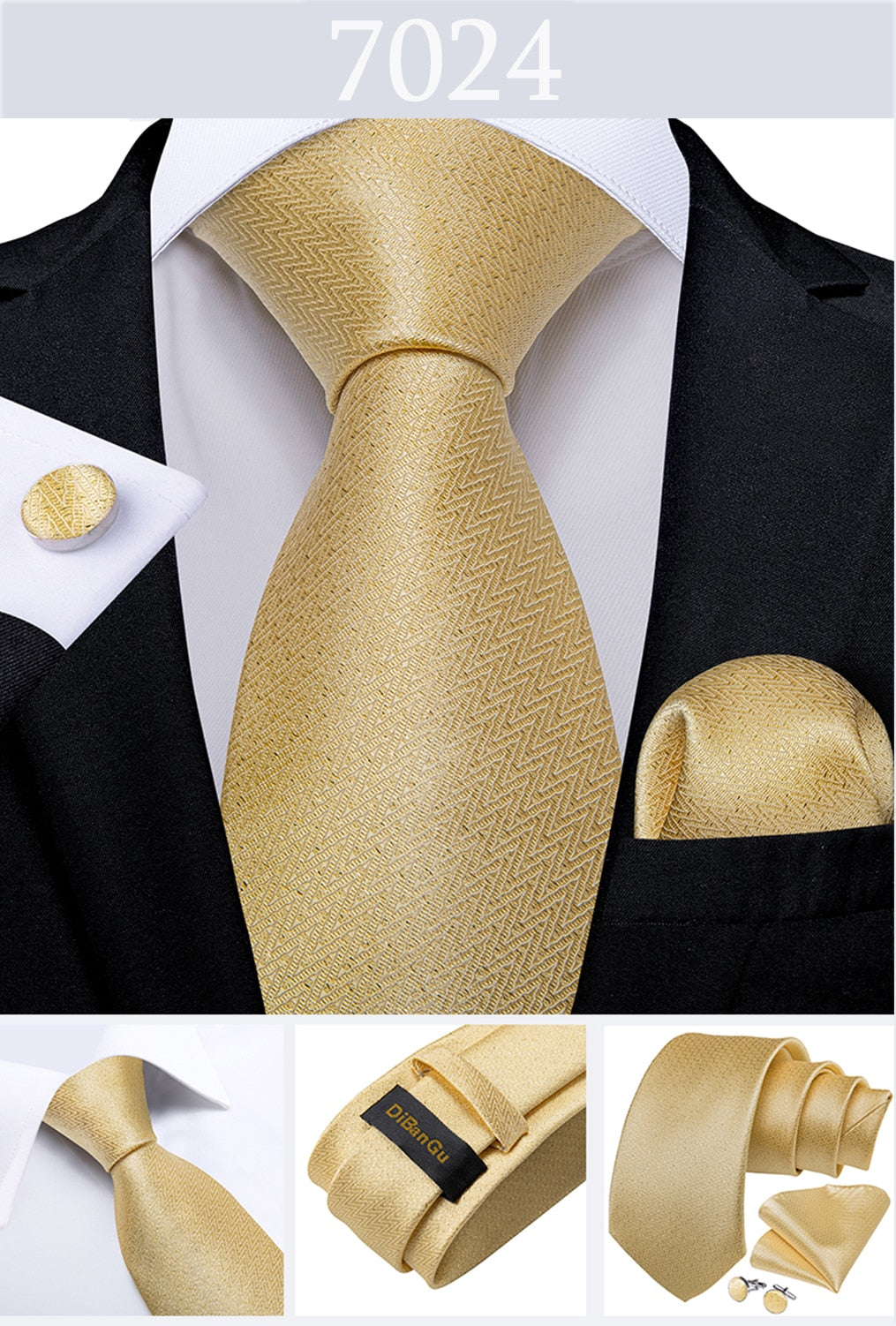 Men's Tie Luxury Yellow Blue Striped Paisley Plaid Silk Wedding Tie For Men's Designer Hanky Cufflinks Gift Tie Set The Clothing Company Sydney