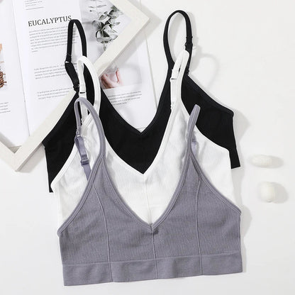 Seamless Tube Tops Bras U-shaped Back Lingerie Bralette Adjust Strap Bandeau Bra Ribbed Sports Underwear The Clothing Company Sydney