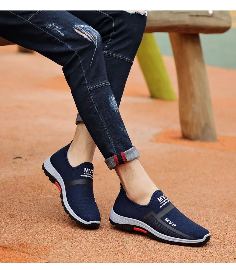 Summer Mesh Casual Shoes Breathable Slip on Mens Loafers Lightweight Sneakers Non-slip Walking Shoes The Clothing Company Sydney