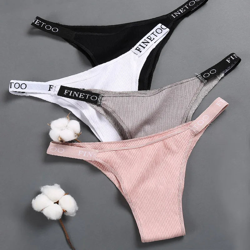 3 Women Cotton Panties Briefs Underpants Female  Thongs Women's T-Back Intimate Lingerie Underwear The Clothing Company Sydney