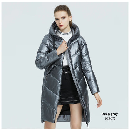 Women's Hooded Winter jacket fashion casual slim long warm cotton coat ladies parkas - The Clothing Company Sydney