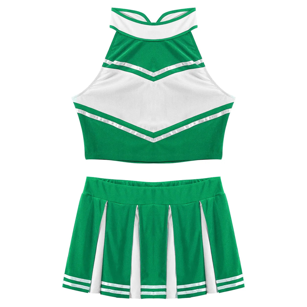 2 Piece Cheerleader Costume Women Adult Cheerleading Uniform Dancing Outfit Sleeveless Crop Top with Mini Pleated Skirt The Clothing Company Sydney