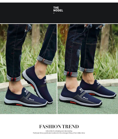 Summer Mesh Casual Shoes Breathable Slip on Mens Loafers Lightweight Sneakers Non-slip Walking Shoes The Clothing Company Sydney