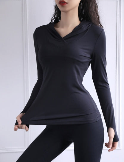 Women's Back Forked Yoga Shirt Long Sleeve Thumb Hole Running T-shirt Mesh Breathable Sports Hoodie Fitness Top Gym Workout Blouse The Clothing Company Sydney