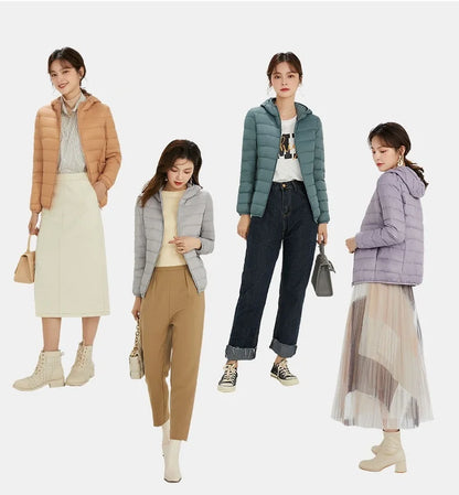 Matte Fabric Women's Duck Down Jacket Ultra Light Down Jacket Feather Jacket Overcoat Windbreaker Coat - The Clothing Company Sydney