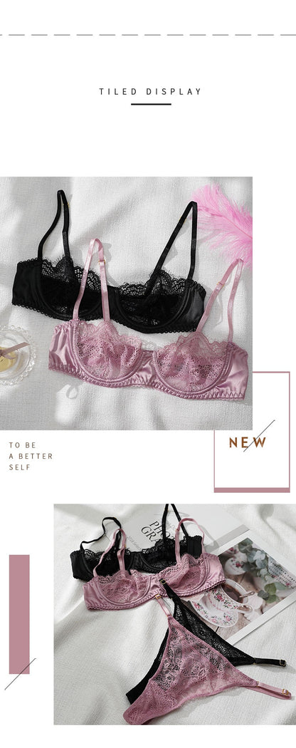 2 Piece Lingerie Underwear Set Sexy Lace Brassiere Underwear Lace Bra Panties G-String Bra & Brief Sets The Clothing Company Sydney