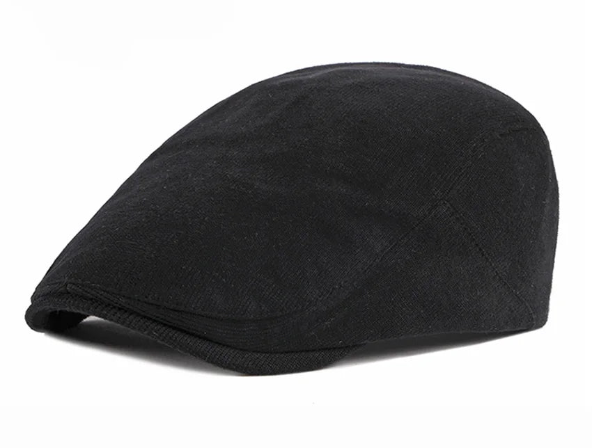 Spring Autumn Berets Hat Men's knitting Visor Cap Casual Fashion Women Beret Solid Yellow Blue Peaked Flat Cap Duckbill Hat - The Clothing Company Sydney