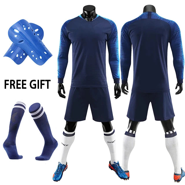 Kids Adult Goalkeeper Uniforms Suit Football Jerseys Men Boys Girls Women Long Sleeve Soccer Jerseys Set with socks+Shin guards The Clothing Company Sydney