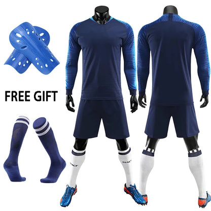 Kids Adult Goalkeeper Uniforms Suit Football Jerseys Men Boys Girls Women Long Sleeve Soccer Jerseys Set with socks+Shin guards The Clothing Company Sydney