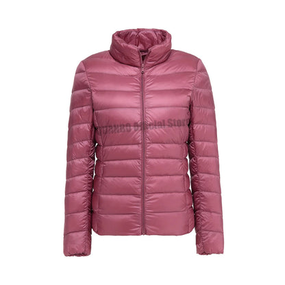 Women Spring Jacket Fashion Short Ultra Lightweight Packable Puffer Coats 15 Colors Female Down Warm Korean Slim Fit Parkas 5XL The Clothing Company Sydney