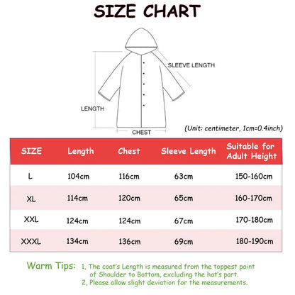 Black Fashion Adult Waterproof Long Raincoat Women Men Rain Coat Hooded For Outdoor Hiking Travel Fishing Climbing Rain Jacket The Clothing Company Sydney