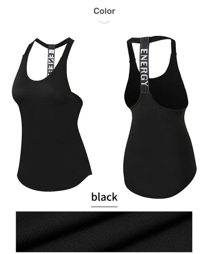 Women Gym Tops Black Sleeveless Yoga Fitness Shirt Gym Vest Running workout Sports Backless Singlet Top The Clothing Company Sydney