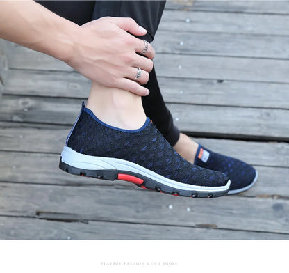 Summer Mesh Casual Shoes Breathable Slip on Mens Loafers Lightweight Sneakers Non-slip Walking Shoes The Clothing Company Sydney