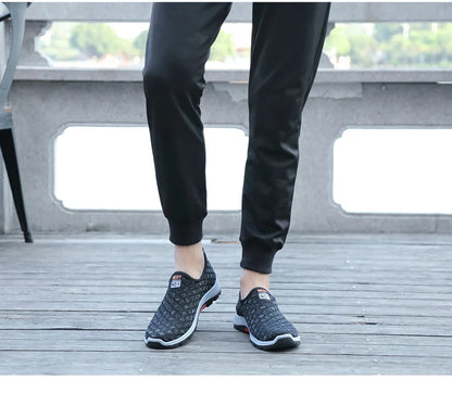 Summer Mesh Casual Shoes Breathable Slip on Mens Loafers Lightweight Sneakers Non-slip Walking Shoes The Clothing Company Sydney