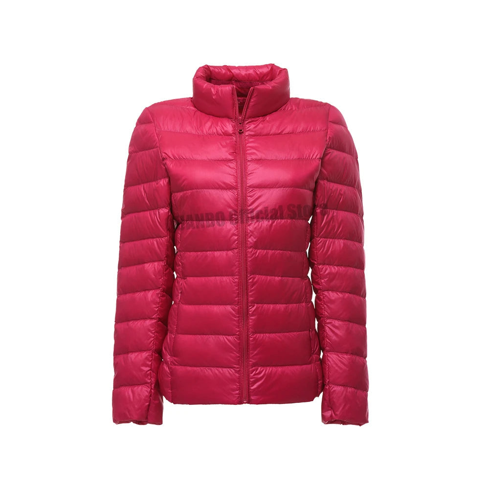 Women Spring Jacket Fashion Short Ultra Lightweight Packable Puffer Coats 15 Colors Female Down Warm Korean Slim Fit Parkas 5XL The Clothing Company Sydney