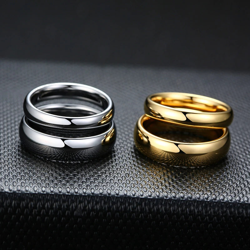 Anti Scratch Tungsten Wedding Rings for Women Men Simple Classic Wedding Bands for Couples Basic Jewelry - The Clothing Company Sydney
