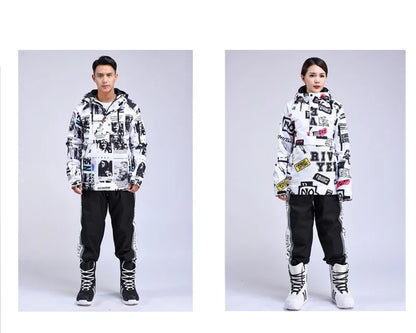 Men Women Snow Suit Wear Snowboarding Clothing Winter Warm Waterproof Outdoor Ski Set Jackets + Strap Pants - The Clothing Company Sydney