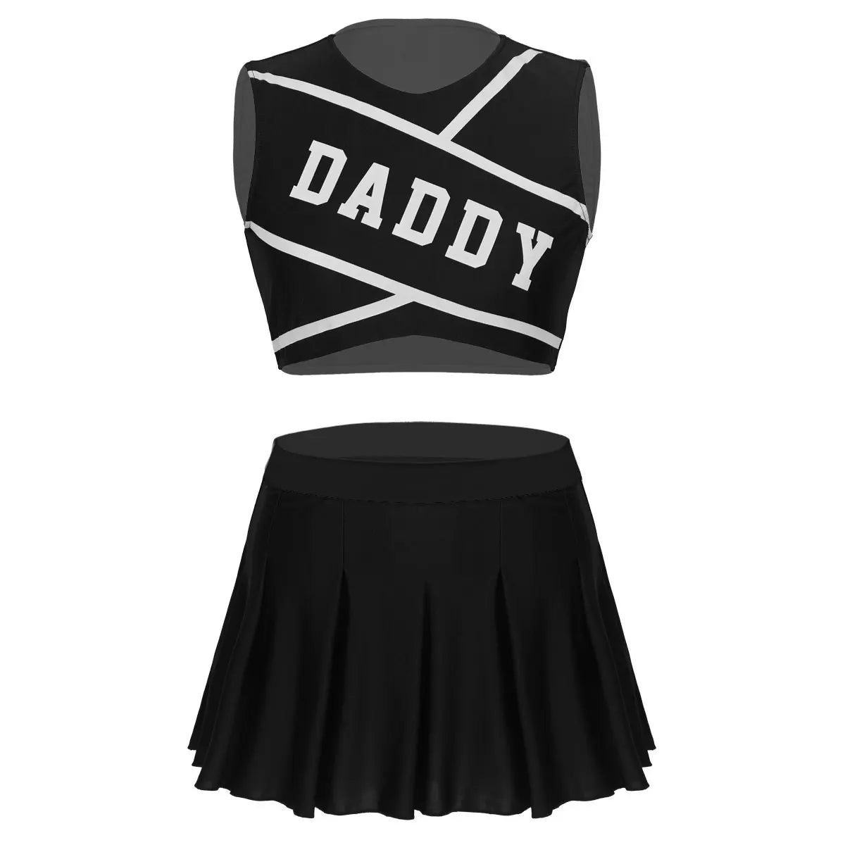 2 Piece Cheerleader Costume Women Adult Cheerleading Uniform Dancing Outfit Sleeveless Crop Top with Mini Pleated Skirt The Clothing Company Sydney