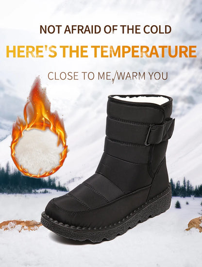 Non Slip Waterproof Snow Boots Women's Thick Plush Winter Ankle Boots Cotton Padded Shoes - The Clothing Company Sydney