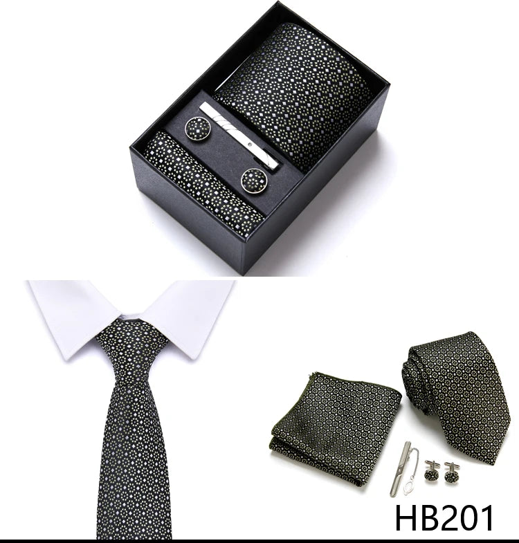 7.5 cm Business Ties Hanky Cufflink Set Tie Clips Green Necktie Corbatas For Men Wedding In Gift Box The Clothing Company Sydney
