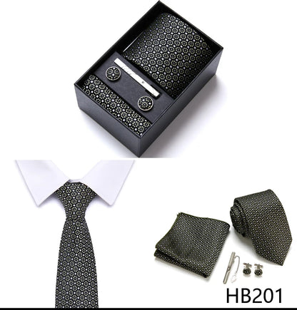 7.5 cm Business Ties Hanky Cufflink Set Tie Clips Green Necktie Corbatas For Men Wedding In Gift Box The Clothing Company Sydney
