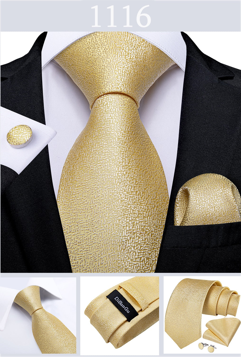 Men's Tie Luxury Yellow Blue Striped Paisley Plaid Silk Wedding Tie For Men's Designer Hanky Cufflinks Gift Tie Set The Clothing Company Sydney