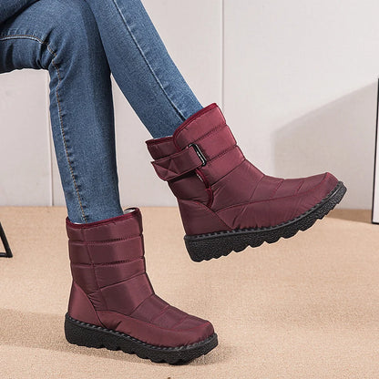 Non Slip Waterproof Snow Boots Women's Thick Plush Winter Ankle Boots Cotton Padded Shoes - The Clothing Company Sydney