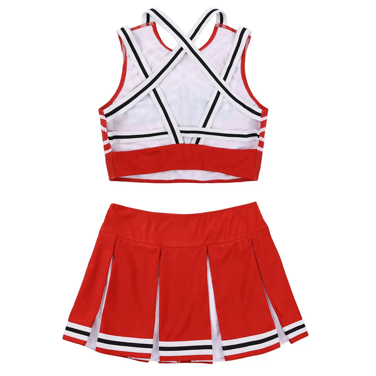 2 Piece Cheerleader Costume Women Adult Cheerleading Uniform Dancing Outfit Sleeveless Crop Top with Mini Pleated Skirt The Clothing Company Sydney