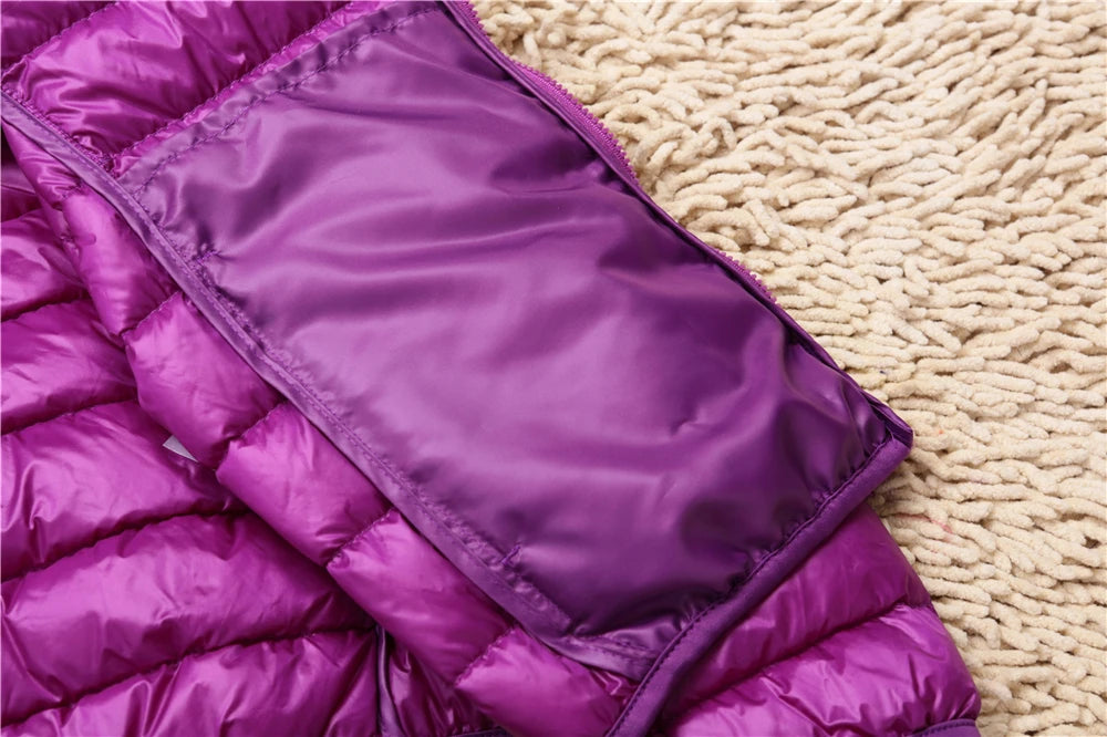 Women Puffer Jacket Plus Spring Autumn Female Ultra Lightweight Packable Hooded Down Coats - The Clothing Company Sydney