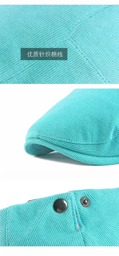 Spring Autumn Berets Hat Men's knitting Visor Cap Casual Fashion Women Beret Solid Yellow Blue Peaked Flat Cap Duckbill Hat - The Clothing Company Sydney