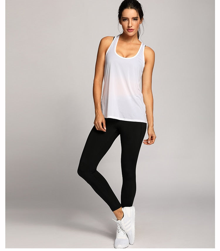 Women's Vest Tops Activewear Mesh Workout Sports Racerback Tank Tops Sleeveless Back Hollow Out Pullover T-shirt The Clothing Company Sydney