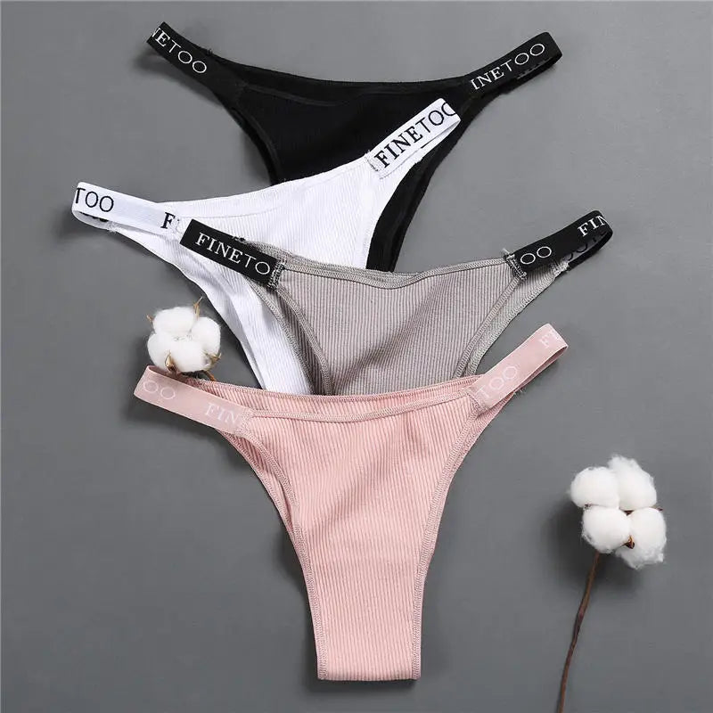 3 Women Cotton Panties Briefs Underpants Female  Thongs Women's T-Back Intimate Lingerie Underwear The Clothing Company Sydney