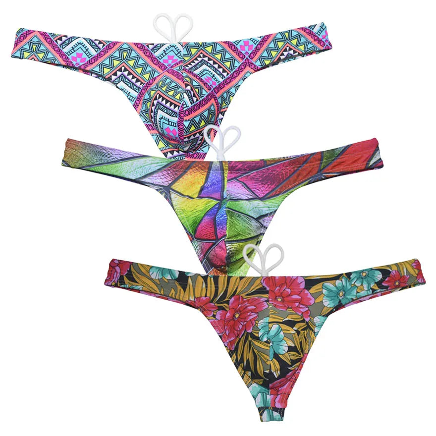 Men's Bikini Swim Thong Printed Swimsuit Smooth Swimwear T-back Mini Beachwear Surfing Thongs The Clothing Company Sydney